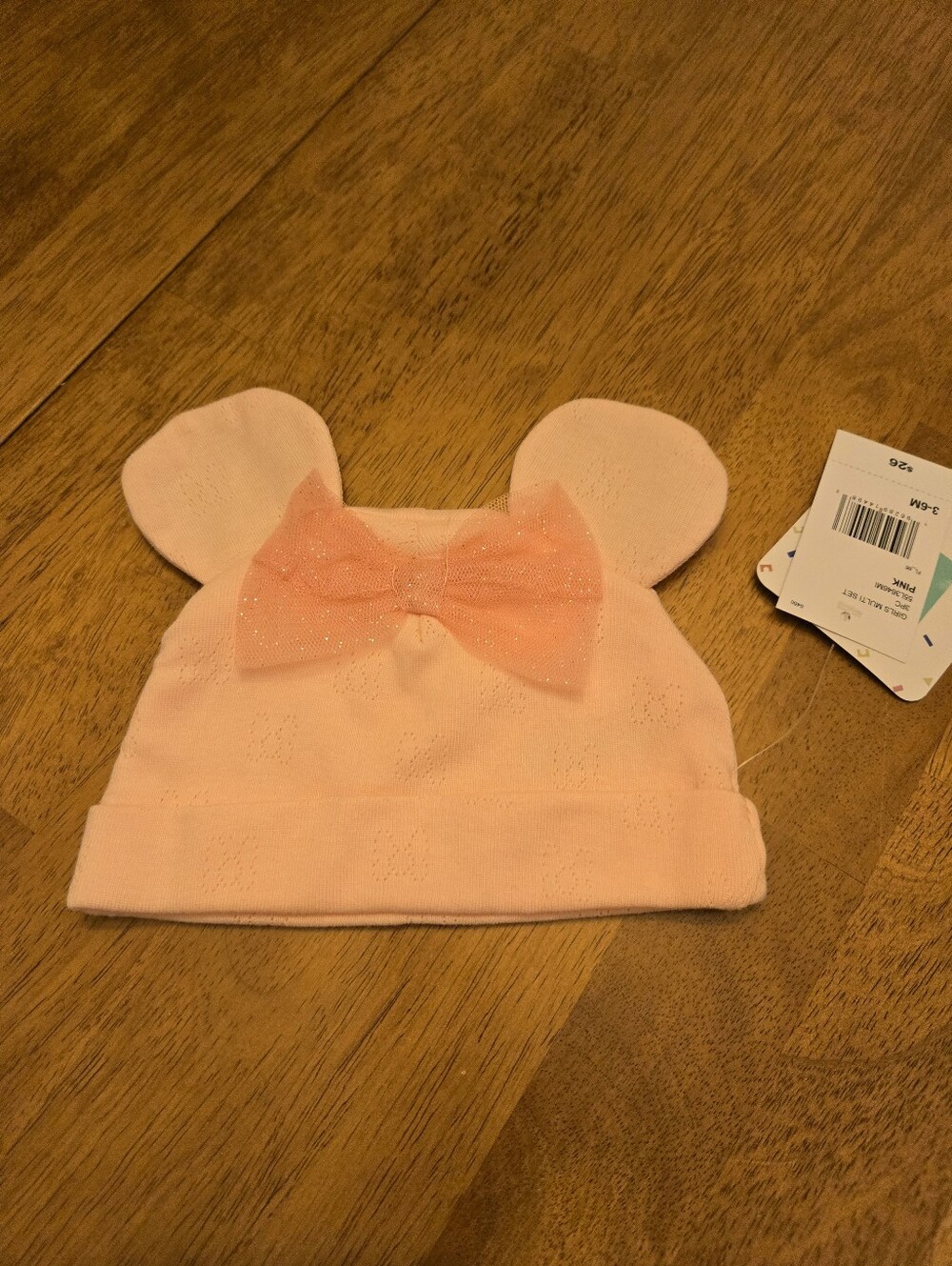 Disney Pink Knit Bow Ear Beanie - Kids Accessories